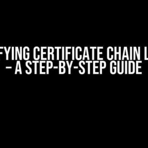 Demystifying Certificate Chain Length: 0 – A Step-by-Step Guide