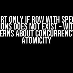 INSERT only if row with specific conditions does not exist – with some concerns about concurrency and atomicity